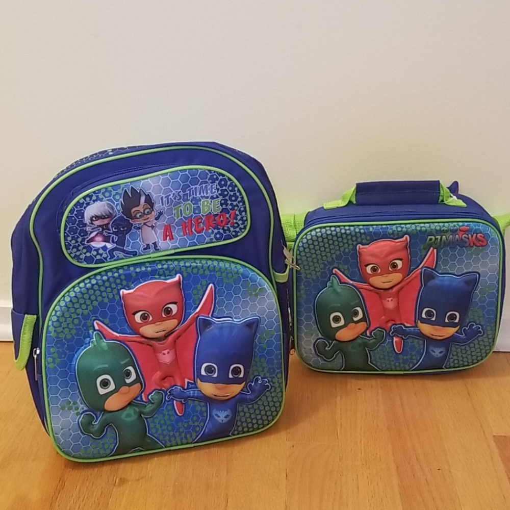NWT PJMasks Backpack and Luchbag Set